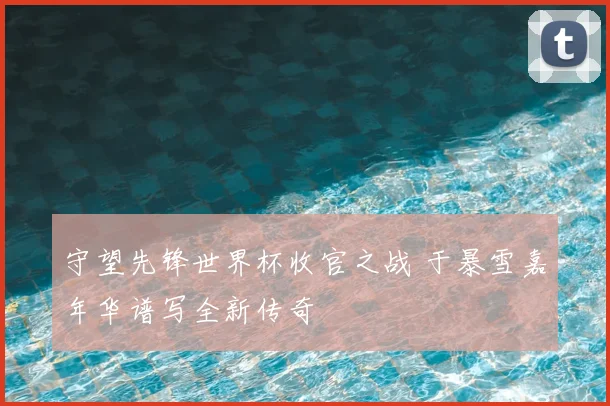 守望先锋世界杯收官之战 于暴雪嘉年华谱写全新传奇